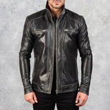 Hudson Black Leather Biker Jacket