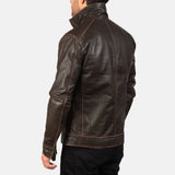 Hudson Trail Brown Leather Biker Jacket