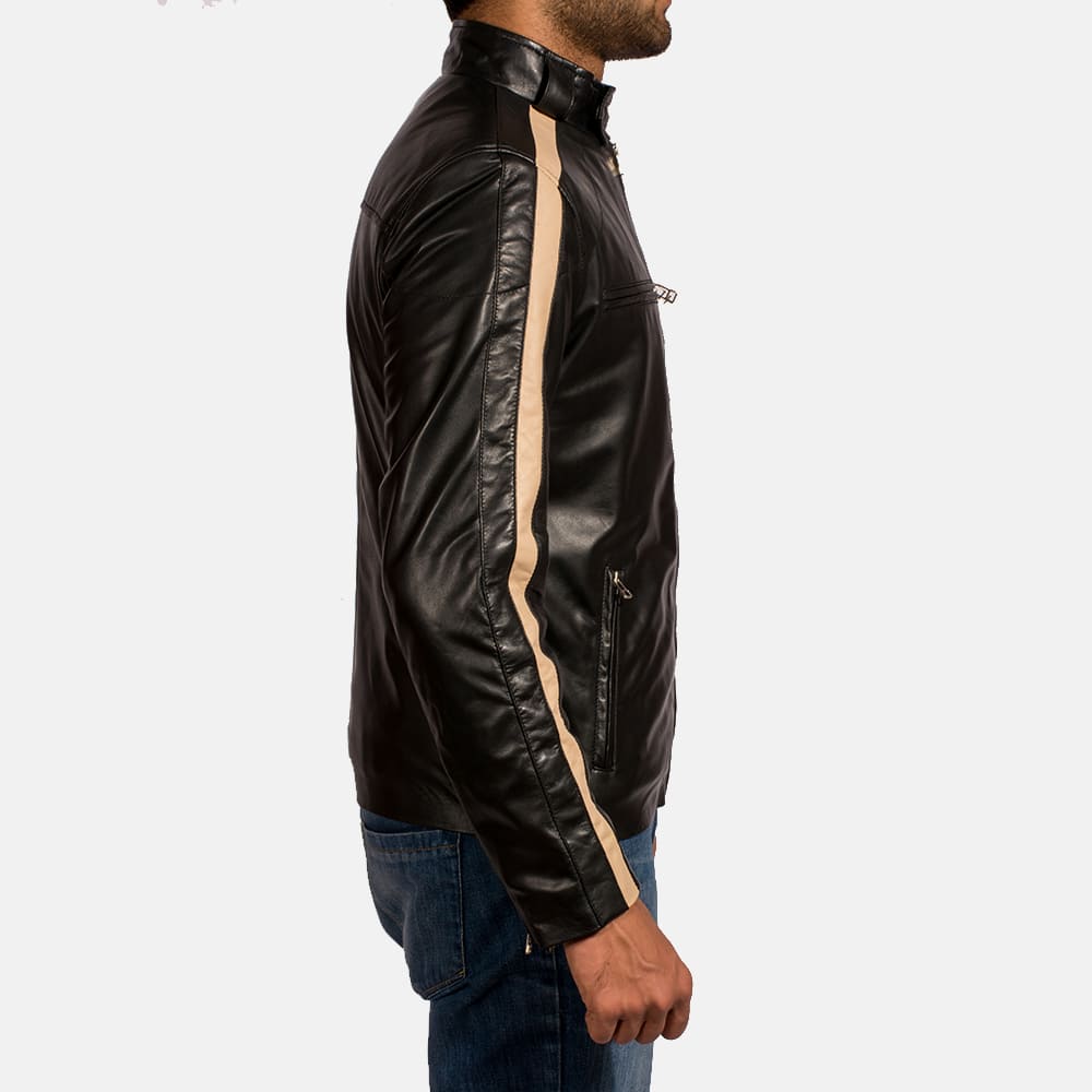 Maverick Black Men's Leather Biker Jacket