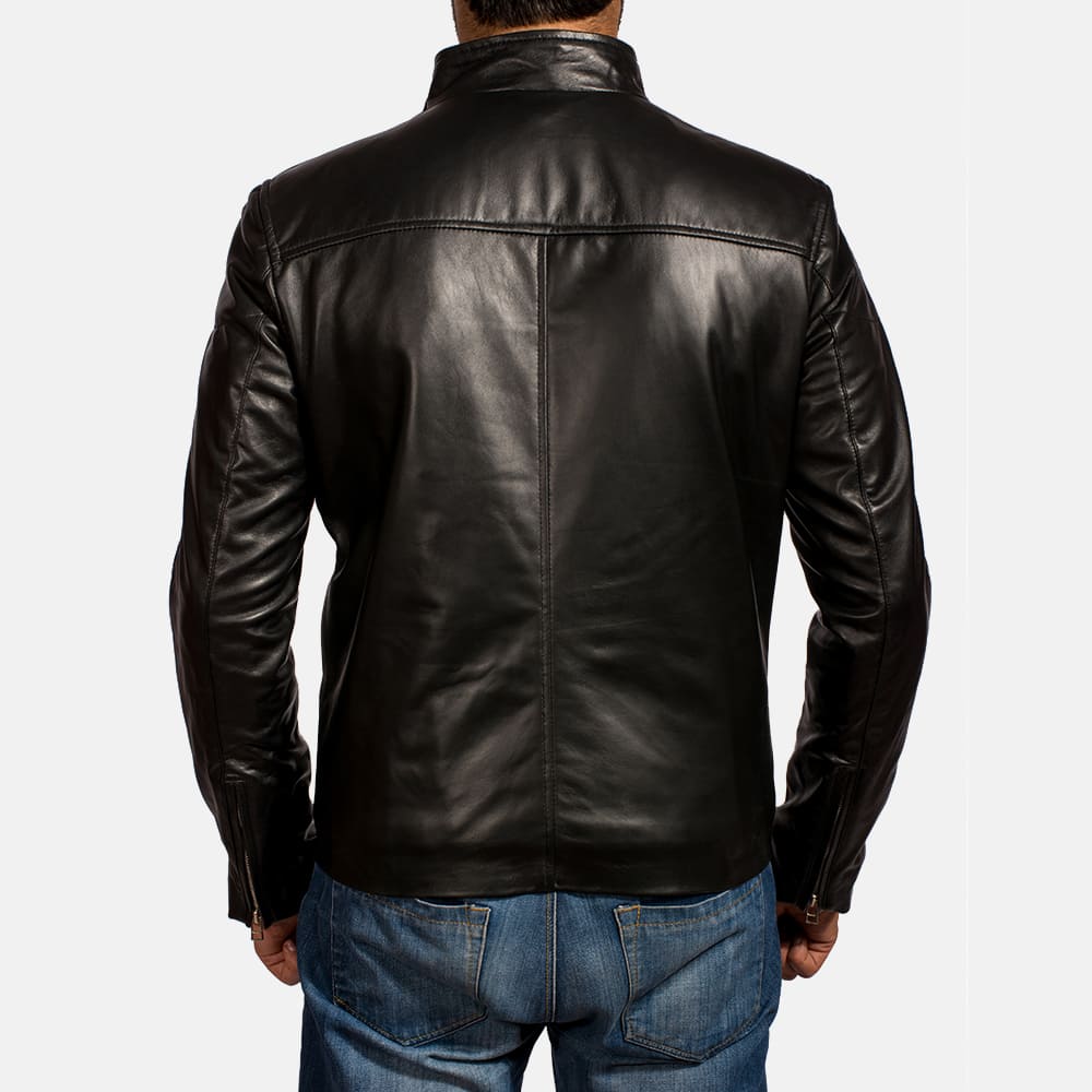 Maverick Black Men's Leather Biker Jacket