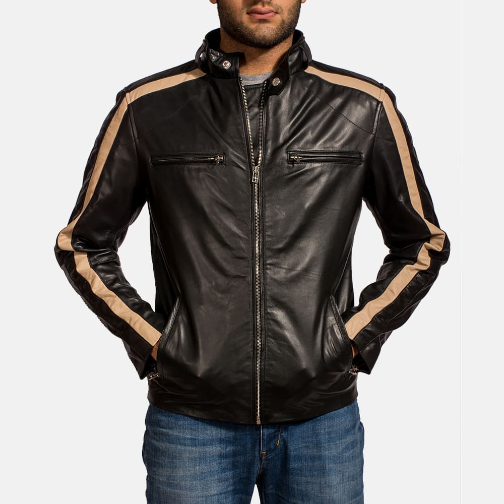 Maverick Black Men's Leather Biker Jacket