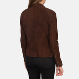 Aubrey Mocha Suede Biker Jacket for Women