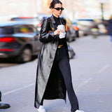 Kendall Black Pure Leather Trench Coat – Inspired by Kendall Jenner
