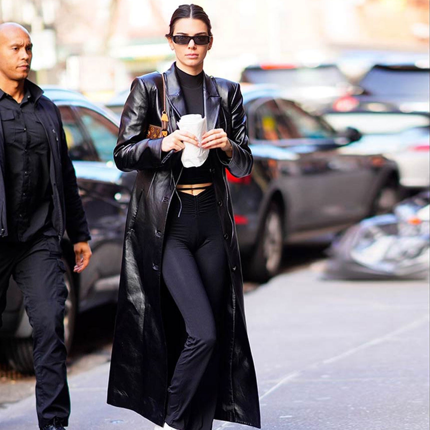 Kendall Black Pure Leather Trench Coat – Inspired by Kendall Jenner