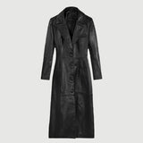 Kendall Black Pure Leather Trench Coat – Inspired by Kendall Jenner
