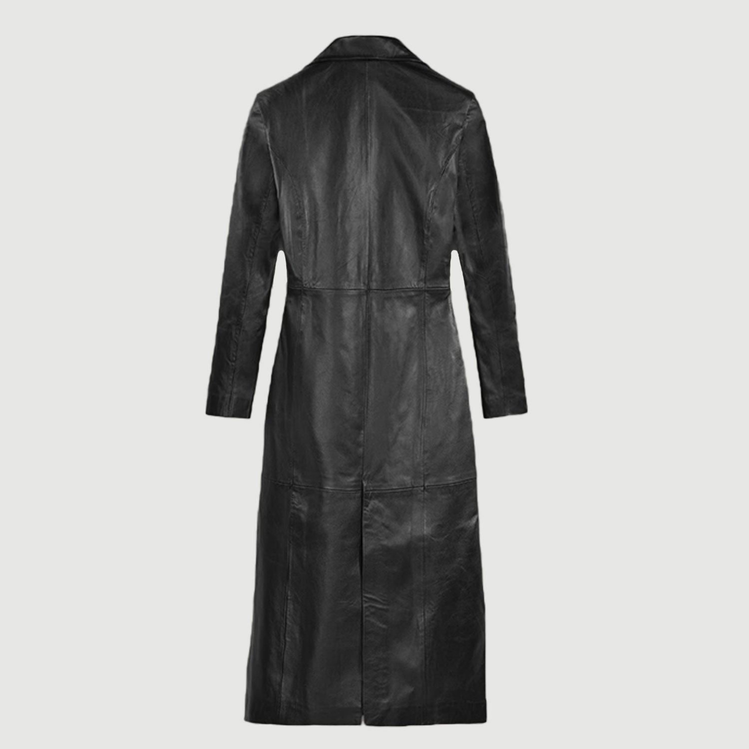 Kendall Black Pure Leather Trench Coat – Inspired by Kendall Jenner