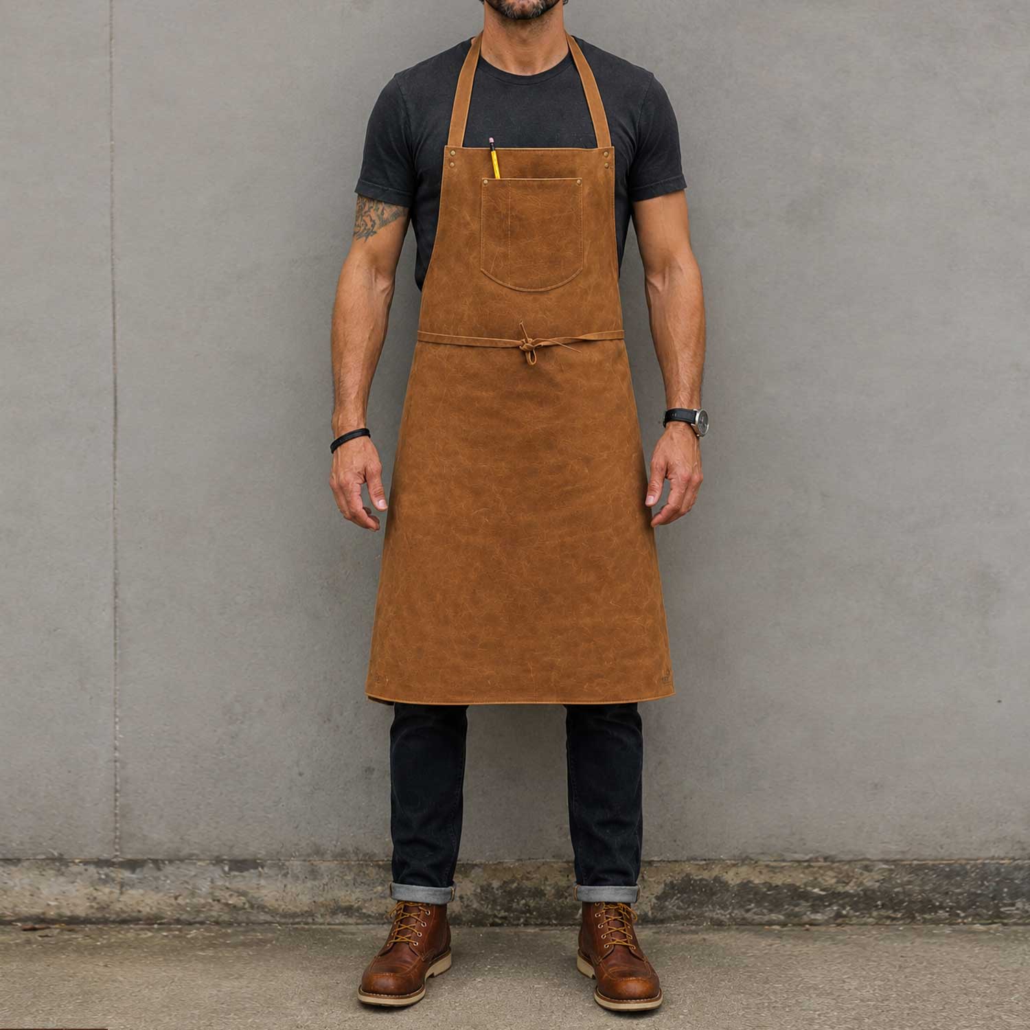 Premium Leather Apron Neck Strap for Woodworking