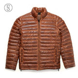 SaltCo Light Brown Leather Down Jacket