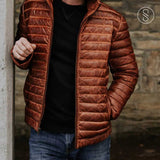 SaltCo Light Brown Leather Down Jacket