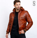 leather bomber jacket