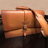 Leather briefcase satchel