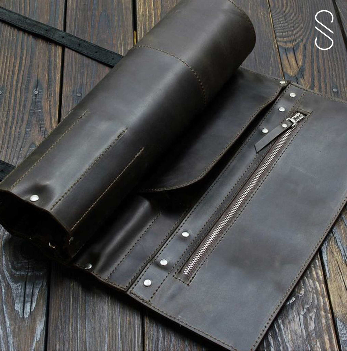 SaltCo ForgeRoll – Premium Full-Grain Leather Knife & Tool Roll for Chefs & Craftsmen