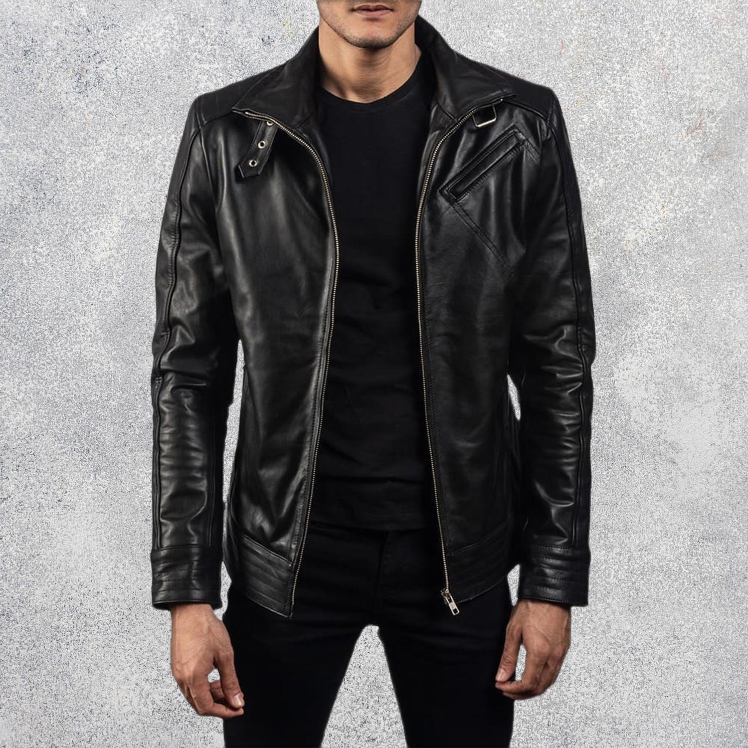 Legacy Black Leather Biker Jacket