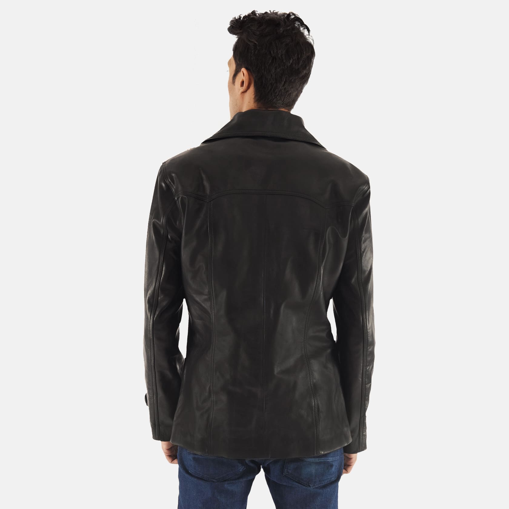 Lemont Black Leather Coat