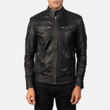 Malone Black Leather Biker Jacket