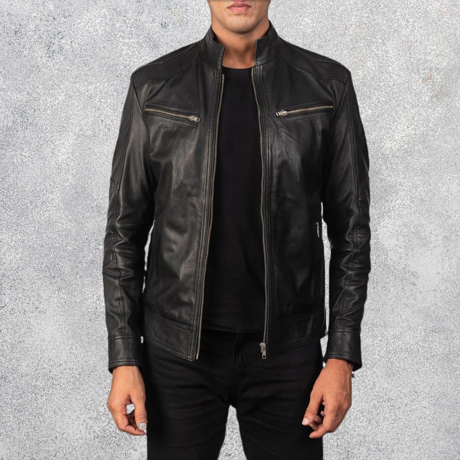 Malone Black Leather Biker Jacket