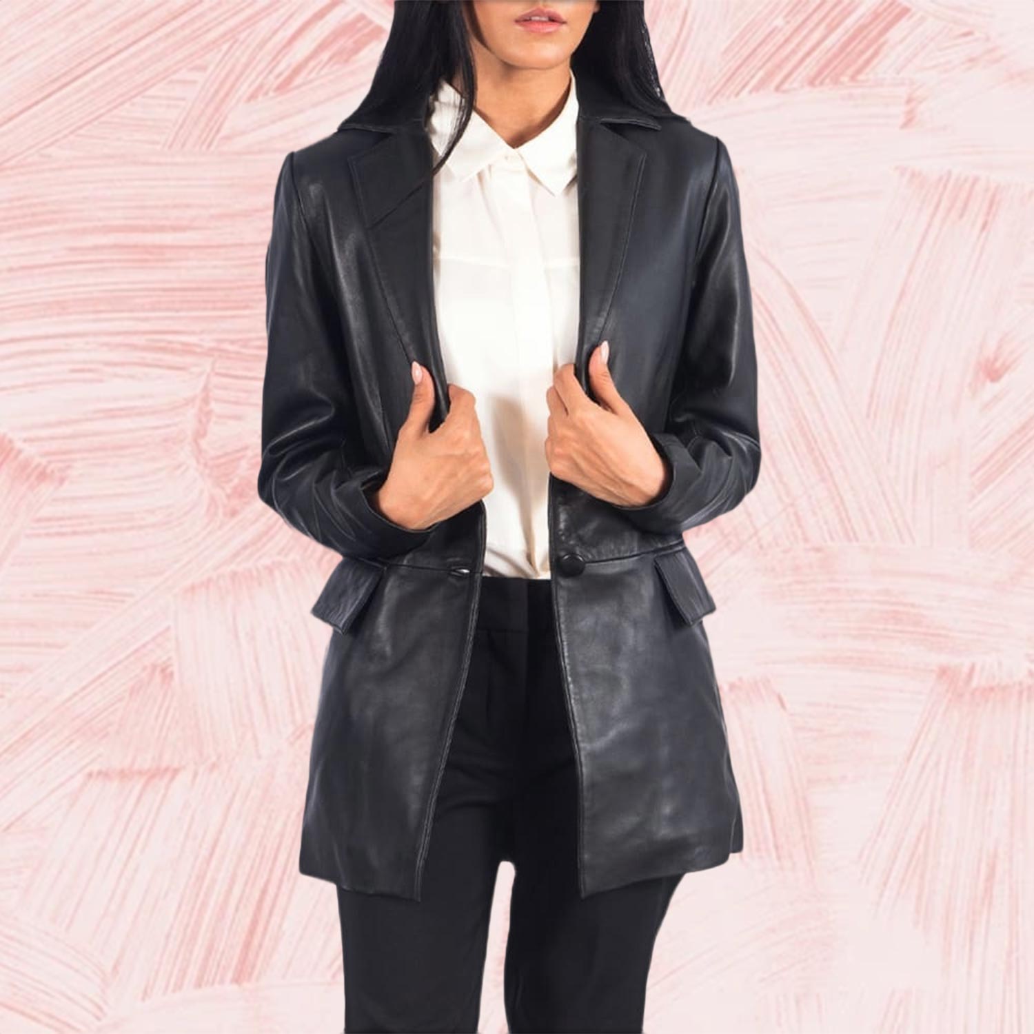 Marilyn Black Leather Blazer