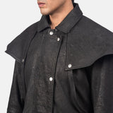 Maverick Black Leather Duster Leather Trench Coat