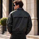 mens leather jacket

sheepskin jacket

black biker jacket

boxy fit jacket

funnel neck jacket

genuine leather

mens moto jacket

leather bomber

mens streetwear

black leather coat

leather outerwear

mens fall jacket

high collar jacket