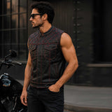 SaltCo Diamond Quilted Biker Vest Side Profile