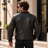 mens leather jacket

brown leather coat

sheepskin jacket

genuine leather

mens brown jacket

classic leather

leather outerwear

mens casual jacket

vintage style coat

leather zip jacket

shirt collar coat

mens fall jacket

leather gift for him