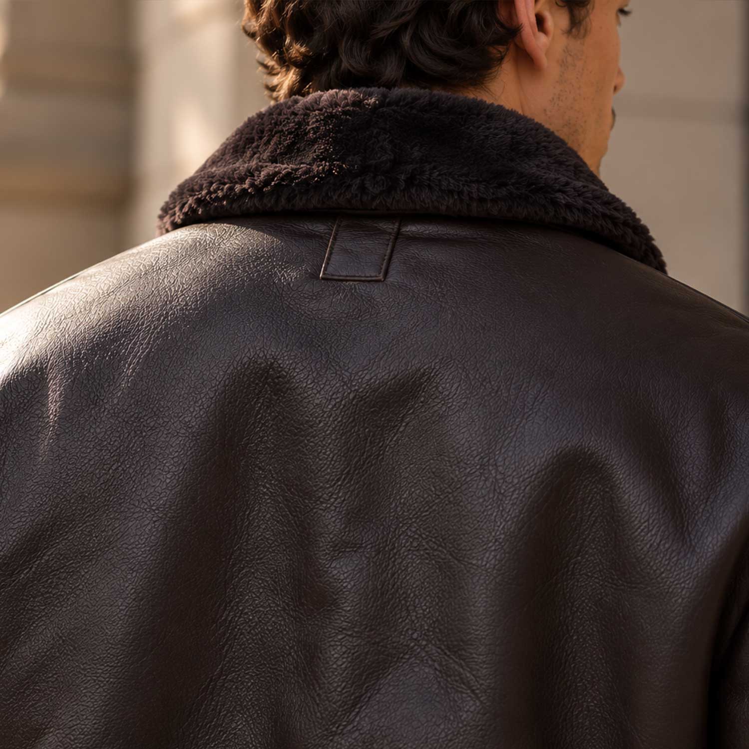 mens leather jacket

sheepskin jacket

chocolate brown

boxy leather jacket

faux fur collar

mens bomber jacket

aviator jacket

brown leather coat

genuine sheepskin

vintage flight coat

fur collar jacket

mens outerwear

leather zip jacket