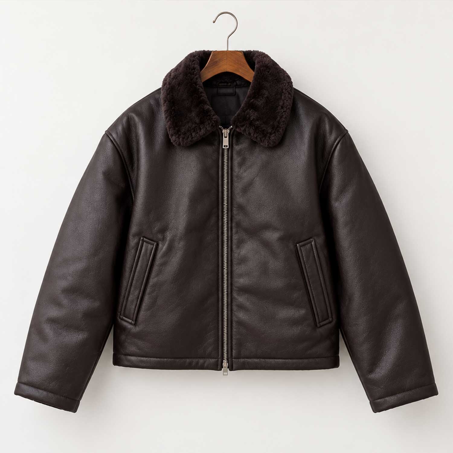 mens leather jacket

sheepskin jacket

chocolate brown

boxy leather jacket

faux fur collar

mens bomber jacket

aviator jacket

brown leather coat

genuine sheepskin

vintage flight coat

fur collar jacket

mens outerwear

leather zip jacket