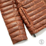 SaltCo Light Brown Leather Down Jacket