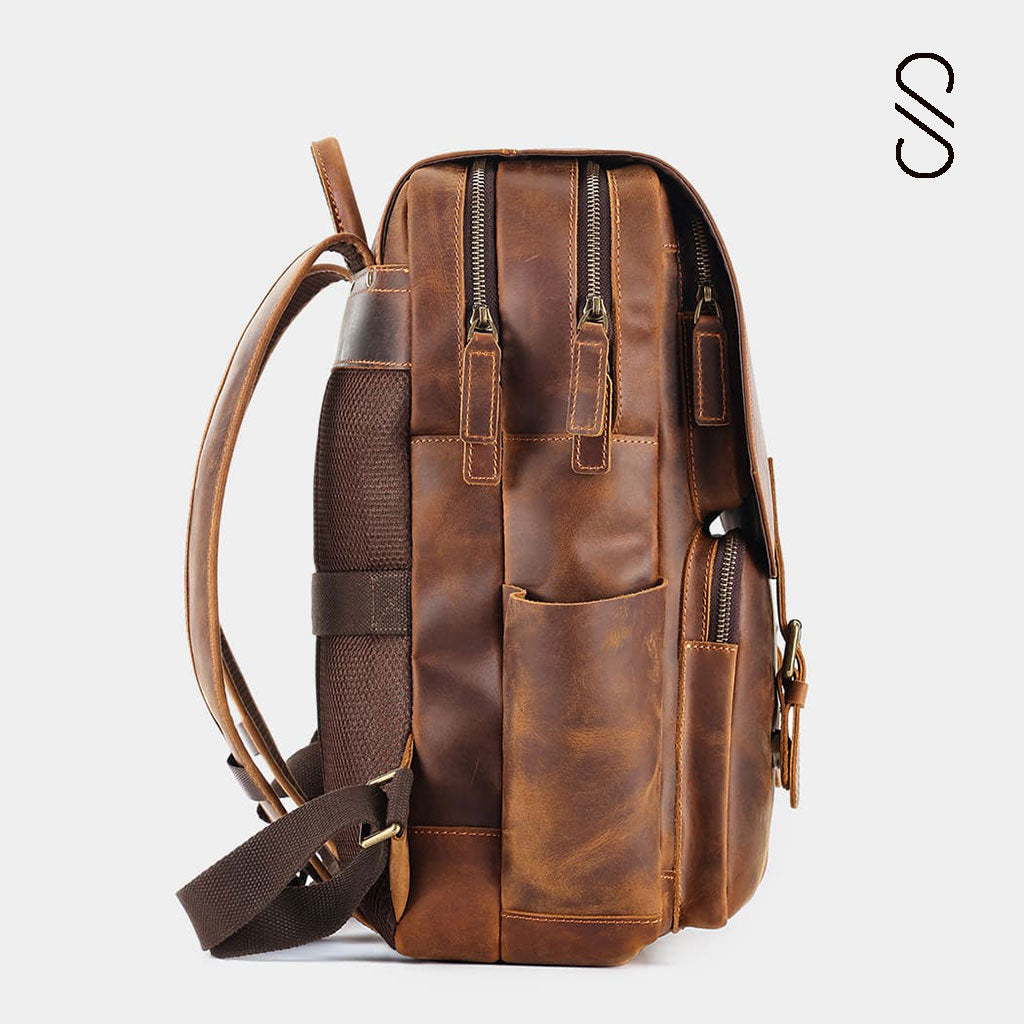 Leather Backpack | Handmade Full-Grain Vintage Backpack for Men & Women – Saltco Leather