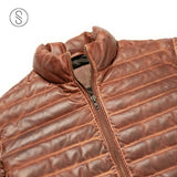 SaltCo Light Brown Leather Down Jacket