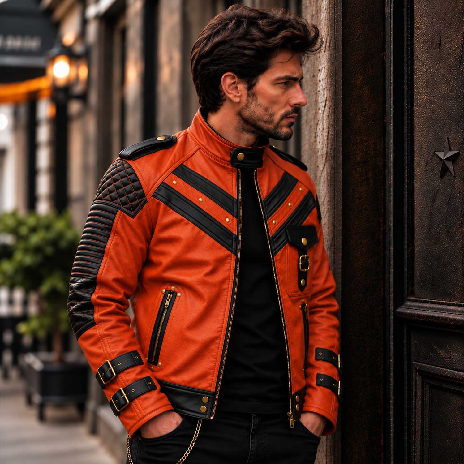 SaltCo Mens Vintage Orange Leather Biker Jacket

SaltCo Orange Black Leather Motorcycle Jacket for Men

SaltCo Mens Distressed Orange Leather Biker Jacket

SaltCo Vintage Orange Leather Moto Jacket with Black Details

SaltCo Mens Orange Leather Cafe Racer Biker Jacket