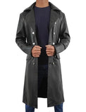 Men’s Regal Black Lambskin Military Trench Coat