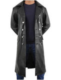 Men’s Regal Black Lambskin Military Trench Coat