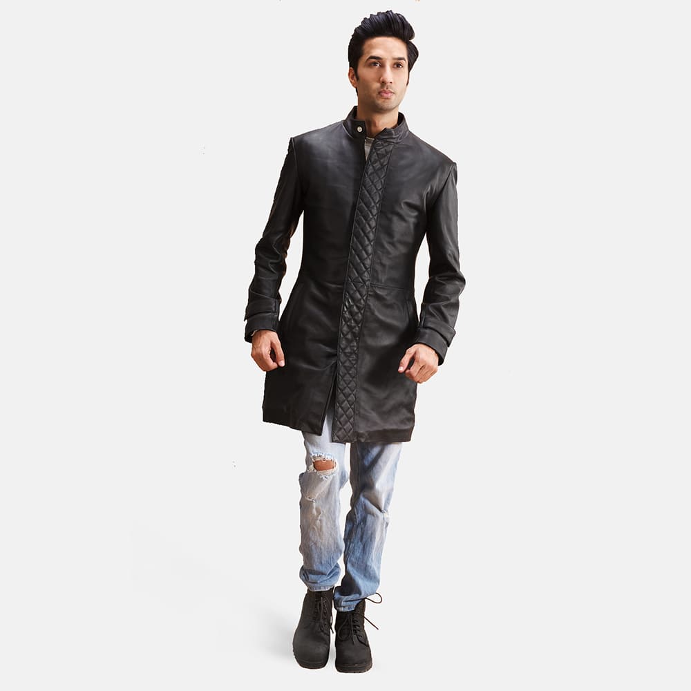 Magnus Quilted Black Leather Coat