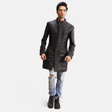Magnus Quilted Black Leather Coat