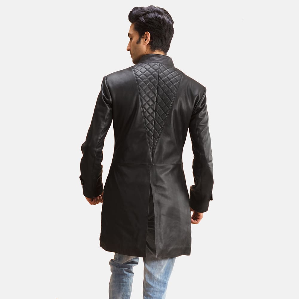 Magnus Quilted Black Leather Coat