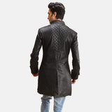 Magnus Quilted Black Leather Coat