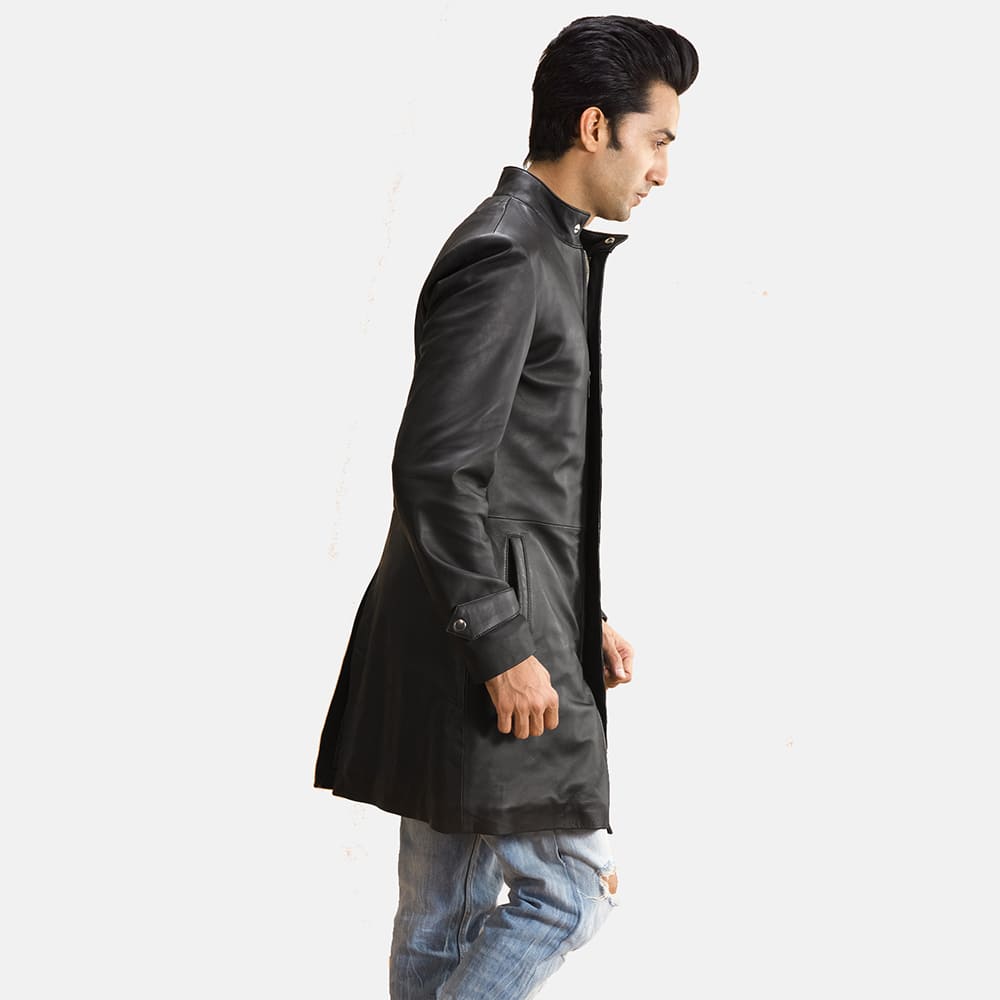 Magnus Quilted Black Leather Coat