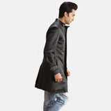 Magnus Quilted Black Leather Coat