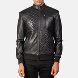 Morgan Black Leather Bomber Jacket