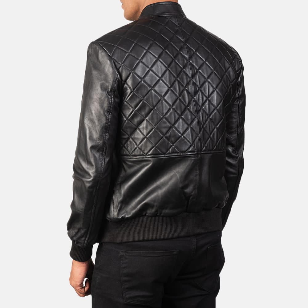 Morgan Black Leather Bomber Jacket