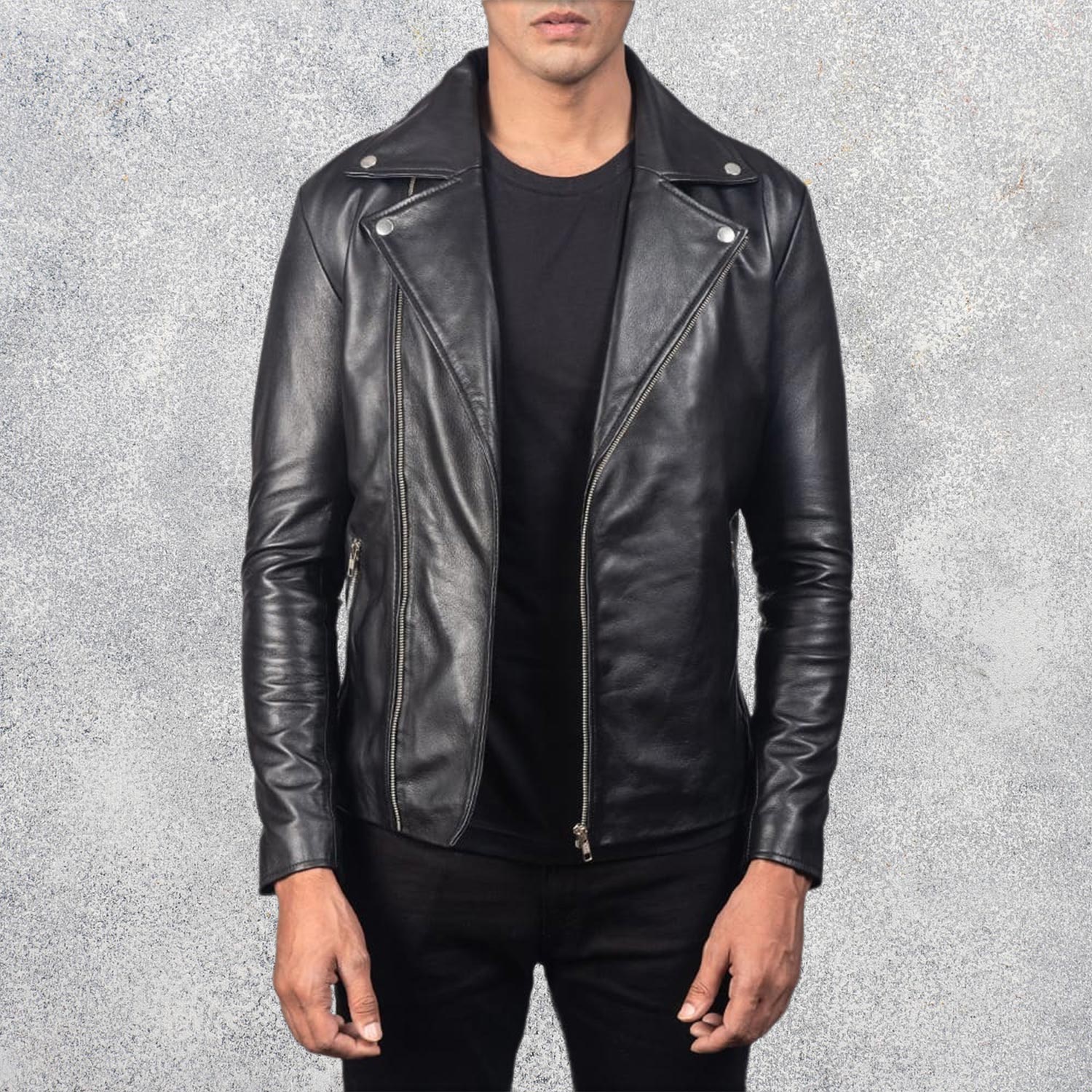 Noah Black Leather Biker Jacket
