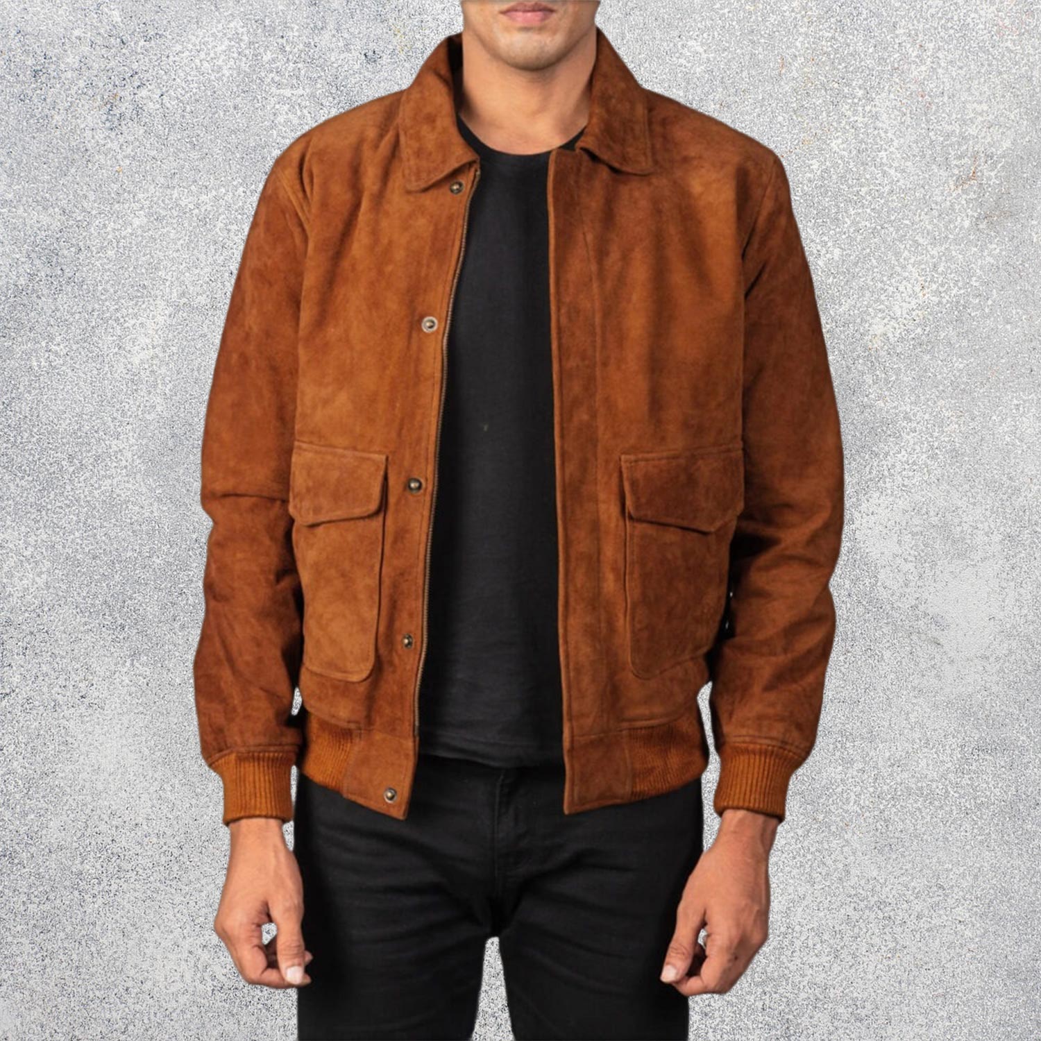 Oakridge Brown Suede A2 Bomber Jacket