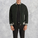 Pascal Green Suede Varsity Jacket