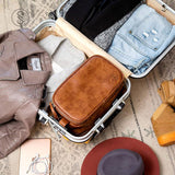 Large Leather Dopp Kit Cafe | Large 4 Zipper Travel Organizer