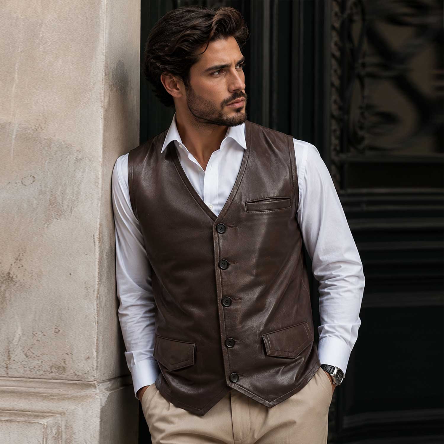 Premium 100% Sheepskin Leather Waistcoat
Vintage Rubbed Sheepskin Leather Waistcoat
Brown Sheepskin Leather Waistcoat with Satin Lining
Classic Leather Waistcoat with Button Closure
Leather Waistcoat with Chest Trim Pocket
Leather Waistcoat with Front Flap Pockets
Premium Sheepskin Leather Waistcoat with Inner Pockets
V-Neck Vintage Leather Waistcoat for Men
Leather Waistcoat with Adjustable Back Buckle
Vintage Brown Sheepskin Leather Waistcoat
Soft Sheepskin Leather Waistcoat with Satin Interior
Classic Br