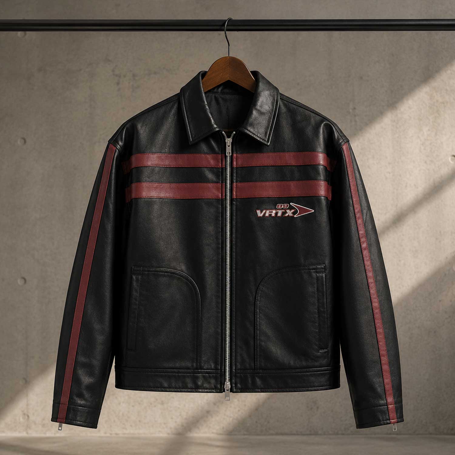 Black Leather Motocross Jacket Burgundy Stripes
Genuine Leather Oversized Biker Jacket Black Burgundy
Black Leather Racing Jacket Burgundy Stripe Detail
Vintage Style Leather Moto Jacket Oversized Fit
Premium Black Leather Streetwear Racing Jacket
Genuine Leather Motocross Jacket Burgundy Racing Stripes
Oversized Black Biker Jacket Premium Leather Style