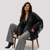 Women's Black Full Grain Leather Fringe Jacket
Luxury Women's Leather Fringe Jacket
Handmade Black Leather Fringe Jacket
Premium Full Grain Leather Fringe Jacket
Women's Oversized Leather Fringe Jacket
Western Style Leather Fringe Jacket
Boho Leather Fringe Jacket for Women
Black Leather Fringe Blazer
Leather Fringe Jacket Close Up
Premium Leather Fringe Detail
Leather Fringe Shoulder Detail
Full Grain Leather Texture