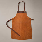 Full Grain Cowhide Leather Apron with Antique Brass Hardware