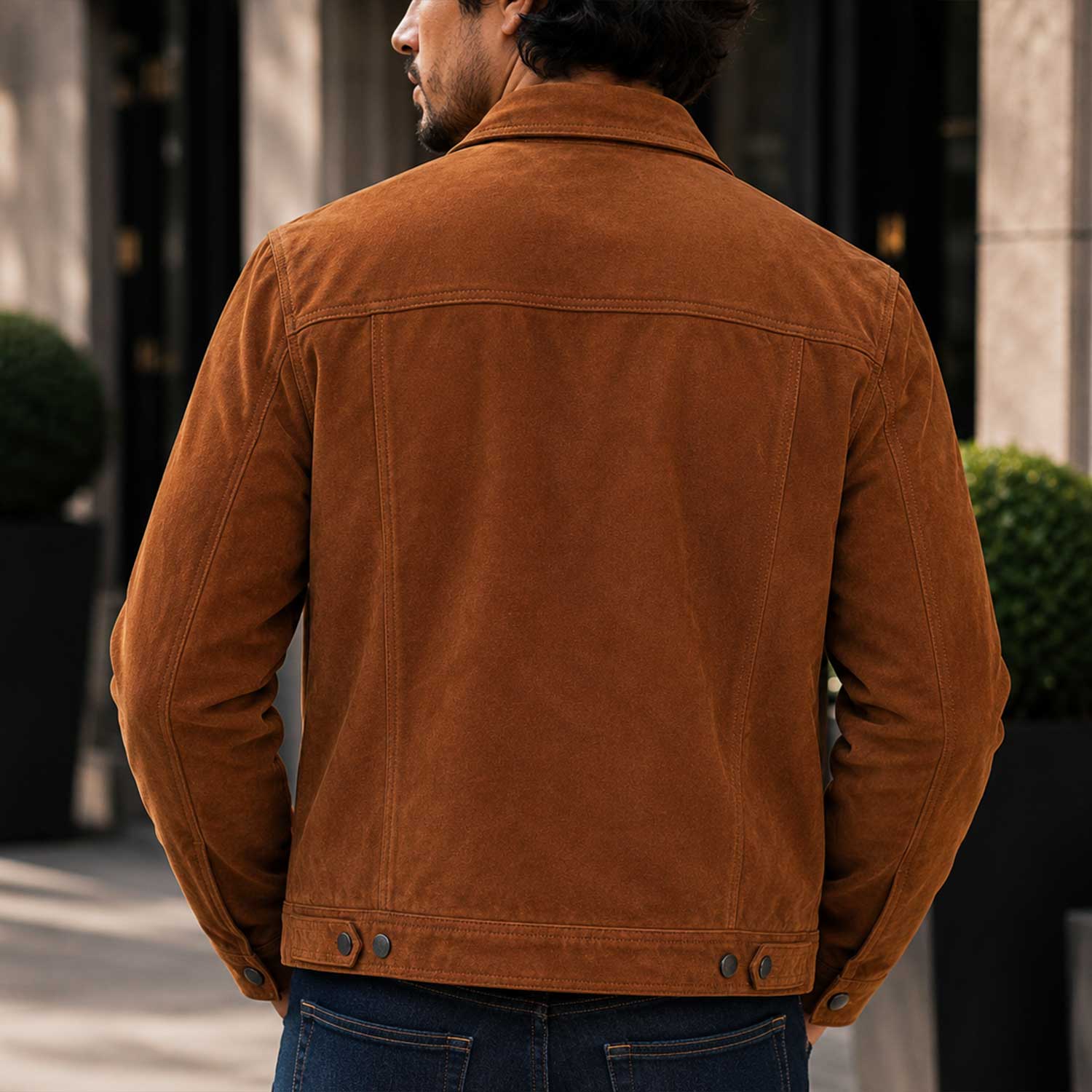Crafted For Everyday Style
Modern Luxury Trucker Jacket
Premium Goat Suede Leather
Timeless Heritage Design
Classic Front View
Signature Back Profile
Precision Chest Pocket Craftsmanship
Premium Suede Texture
Tailored Shoulder Construction
Refined Snap Button Details
Luxury Collar Finish
Everyday Comfort Fit
Built To Last
Soft Matte Suede Finish
Handcrafted Premium Quality